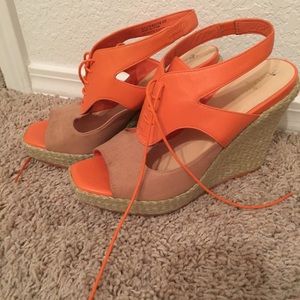 Cole Haan orange/tan Wedges-8